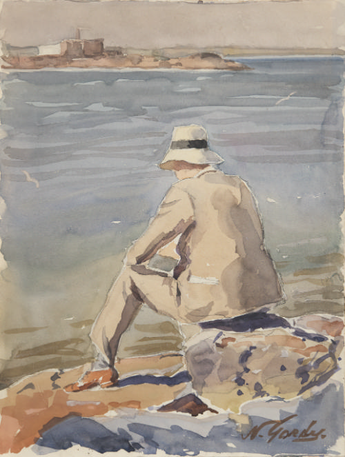 (Male Figure Watching the Water)