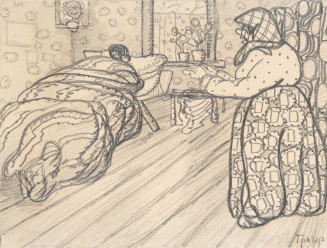 (Bedroom with two figures)