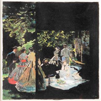 Study after Claude Monet's Le Déjeuner sur l'herbe (1865-66) from the series On Black Paper, 1994-1997