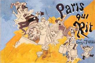 Study for the color lithographic cover illustration for George Duval's Paris qui rit