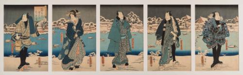 Five Famous Persons from the series Snow Scene of the Sumida River