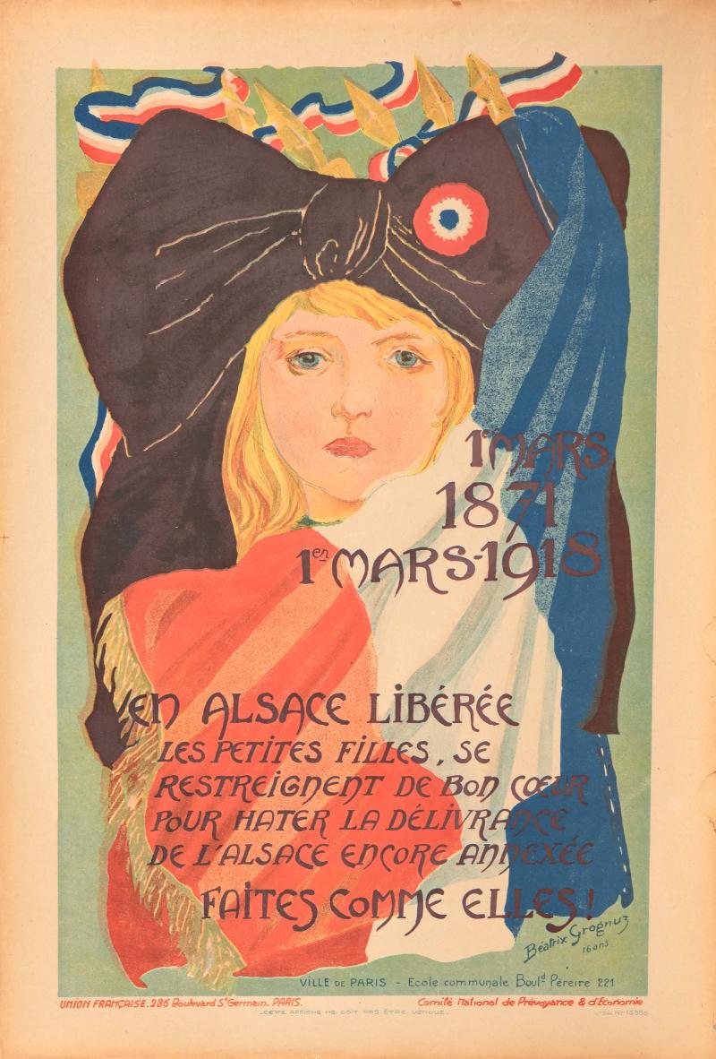 1er Mars 1871 1er Mars 1918-En Alsace Liberee les petites filles