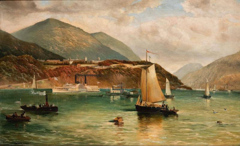 Boats in Harbor, View of West Point