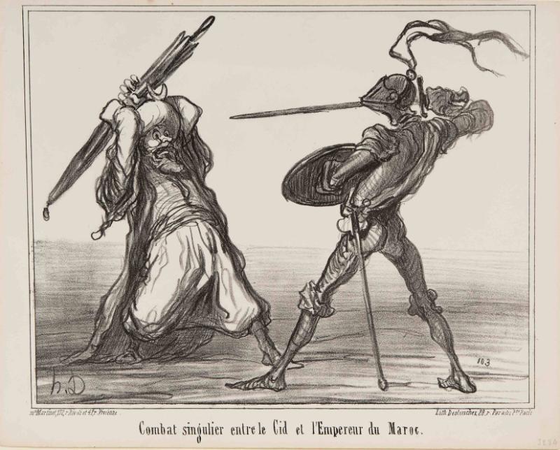 Combat singulier entre le Cid et L'Empereur du Maroc from the series Actualités published in Le Charivari