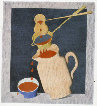 Nature-Illusion I (with pitcher,little ladle, cup and tomato juice)